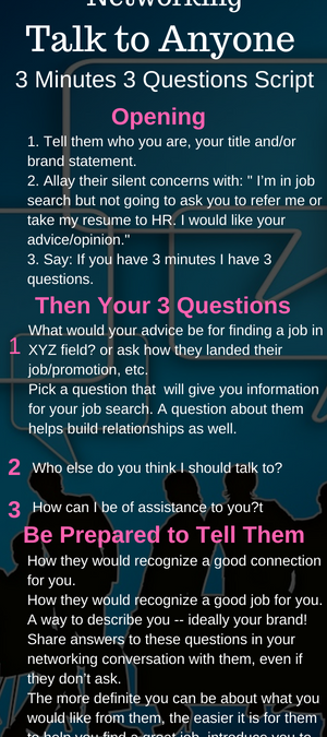 Job Search Networking: 3 Minute 3 Questions Script